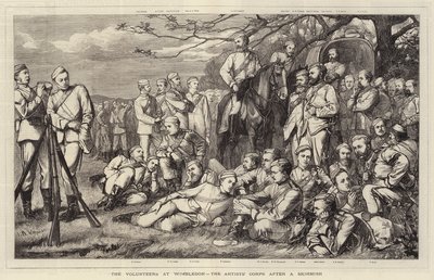Los Voluntarios en Wimbledon, el Cuerpo de Artistas después de una Escaramuza de Theodore Blake Wirgman